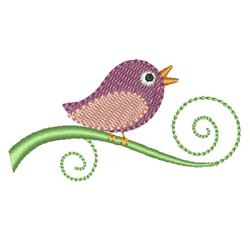 Embroidery Design Birdie On Twig 5