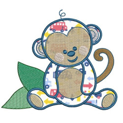Embroidery Design Monkey 1 Applied