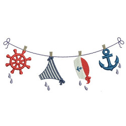 Embroidery Design Nautical Girl Clothes Line 2