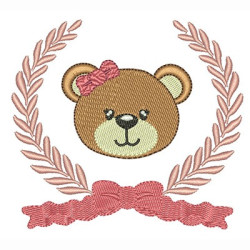 Embroidery Design Frame With Bear Girl10 Cm