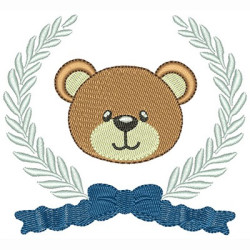 Embroidery Design Frame With Bear Boy 10 Cm