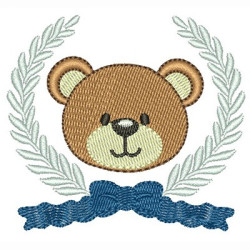 Embroidery Design Frame With Bear Boy 7 Cm