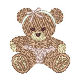 Embroidery Design Nappy Of Female Bear 4cm