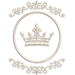 Embroidery Design Delicate Frame With Crown