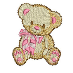 Embroidery Design Tie Women Bear