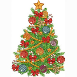 Diseño Para Bordado árbol De Navidad 14 Cm