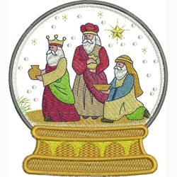 Embroidery Design Snow Ball Christmas 3 Wise Men 2