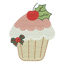 Diseño Para Bordado Cupcake De Navidad