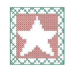 Embroidery Design Christmas Cross Point Star