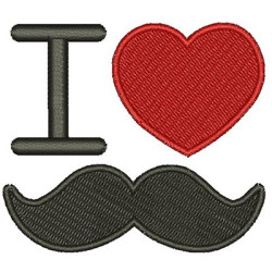Matriz De Bordado I Love Mustache