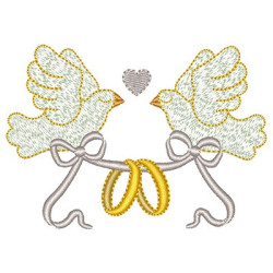 Embroidery Design Doves With Alliances 2