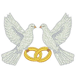 Embroidery Design Doves With Alliances 3
