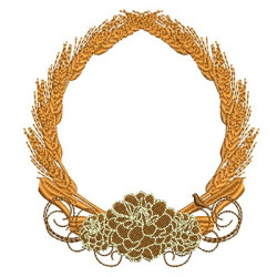 Embroidery Design Frame With Wheat 10 Cm