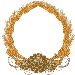 Embroidery Design Frame With Wheat 15 Cm