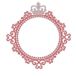 Embroidery Design Frame With Crown 8cm