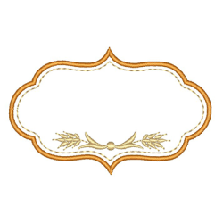 Embroidery Design Frame With Wheat