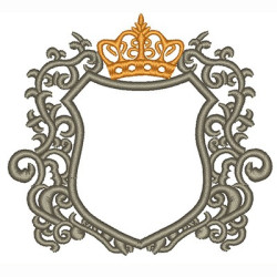 Embroidery Design Frame Shell With Crown 2