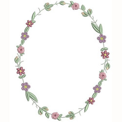 Embroidery Design  Floral Frame 22 Cm