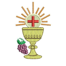Embroidery Design Eucharist Chalice And Grape