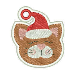 Embroidery Design Christmas Ornament Kitten 2