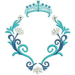 Embroidery Design Moldura Azulcom Coroa
