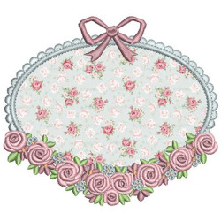 Embroidery Design Frame Floral Background Applied