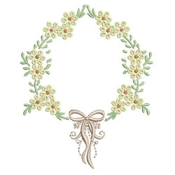 Embroidery Design Floral Frame With Lace