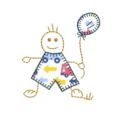 Embroidery Design Balloon Boy With Applique Clothing