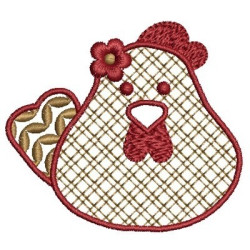 Embroidery Design Chicken With Texture