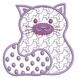 Embroidery Design Kitten With Textures