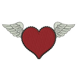 Embroidery Design Heart With Wings