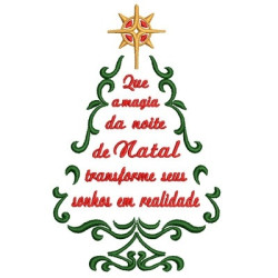 Matriz De Bordado árvore De Natal Com Frase