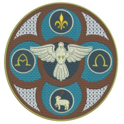 Embroidery Design Divine Holy Esírito Vitral 20 Cm