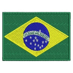 Matriz De Bordado Bandeira Do Brasil 7,5 Cm Com Escrita