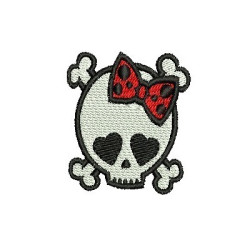Embroidery Design Skull Little With Lace