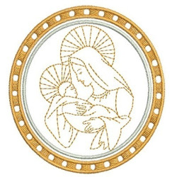 Matriz De Bordado Medalha De Maria E Jesus