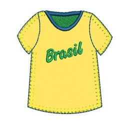 Matriz De Bordado Camiseta Brasil Aplicada