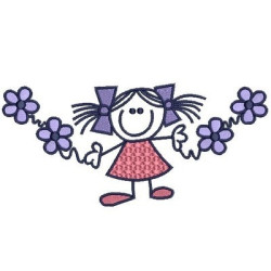 Embroidery Design Girl In Flowers