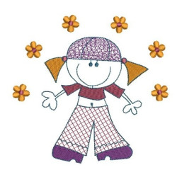 Embroidery Design Little Girl In Bonnet