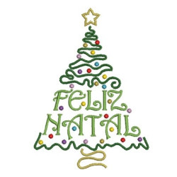 Embroidery Design Merry Christmas Tree 2