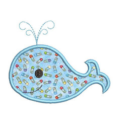 Embroidery Design Applied Whale