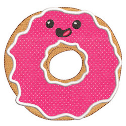 Matriz De Bordado Donuts Cute Aplicado