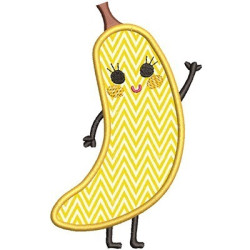 Diseño Para Bordado Banana Cute Aplicada