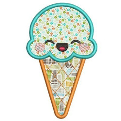 Embroidery Design Ice Cream Cute Applied