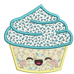 Matriz De Bordado Cupcake Cute Aplicado
