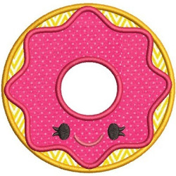 Diseño Para Bordado Donut Cute Aplicada 2