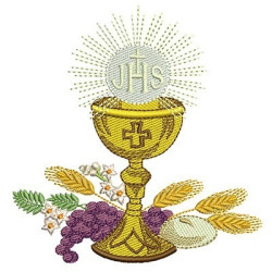 Embroidery Design Chalice Consecrated Host Complete