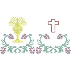 Embroidery Design Barred From Point Chalice Cross And Cross