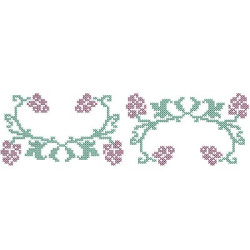 Embroidery Design Barred Grapes In Cross Point