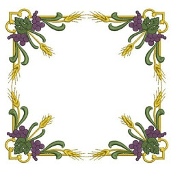Embroidery Design Arge Frame Trigos And Grapes